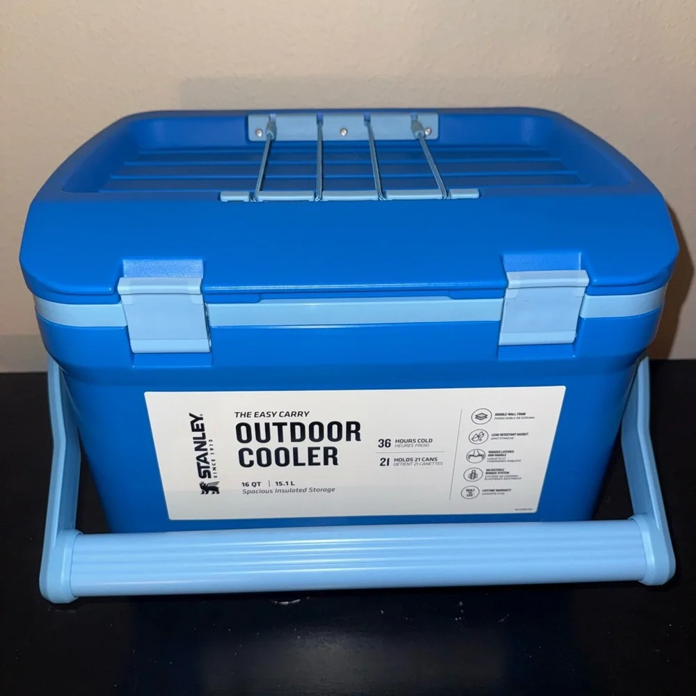 STANELY Easy-Carry Outdoor Cooler 16qt, 21 CANS- Azure Blue NEW - Picture 2 of 11